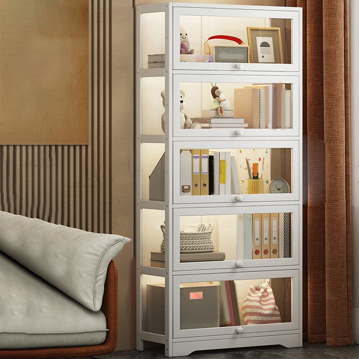 White Bamboo Standard Kids Bookcase Scandinavian Freestanding Bookcase