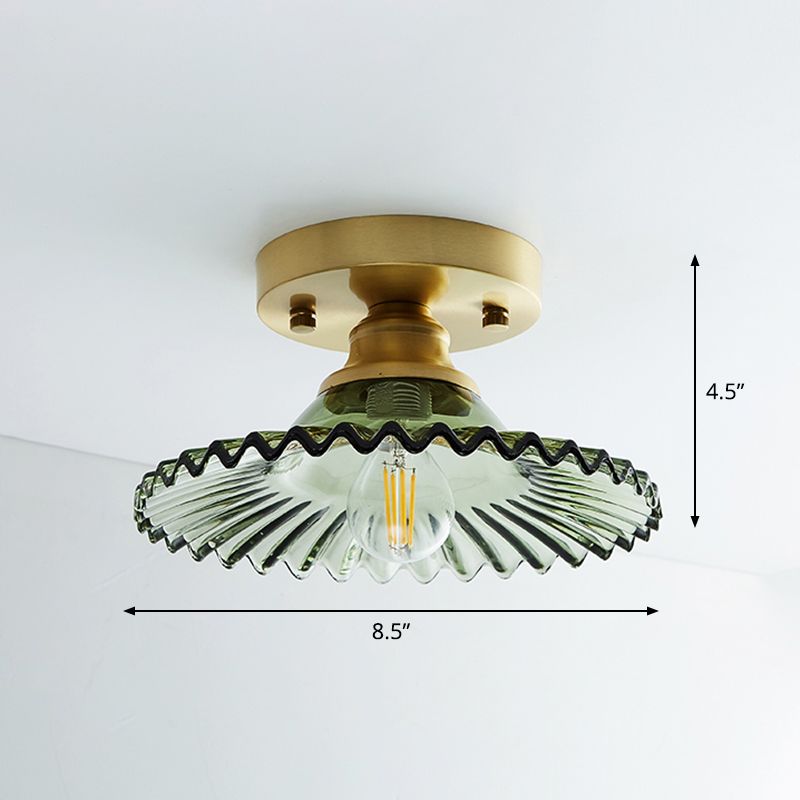 Messing Schaduwrijke Kleine Flushmount Verlichting Landelijke Enkele Badkamer Semi Flush Plafond Licht