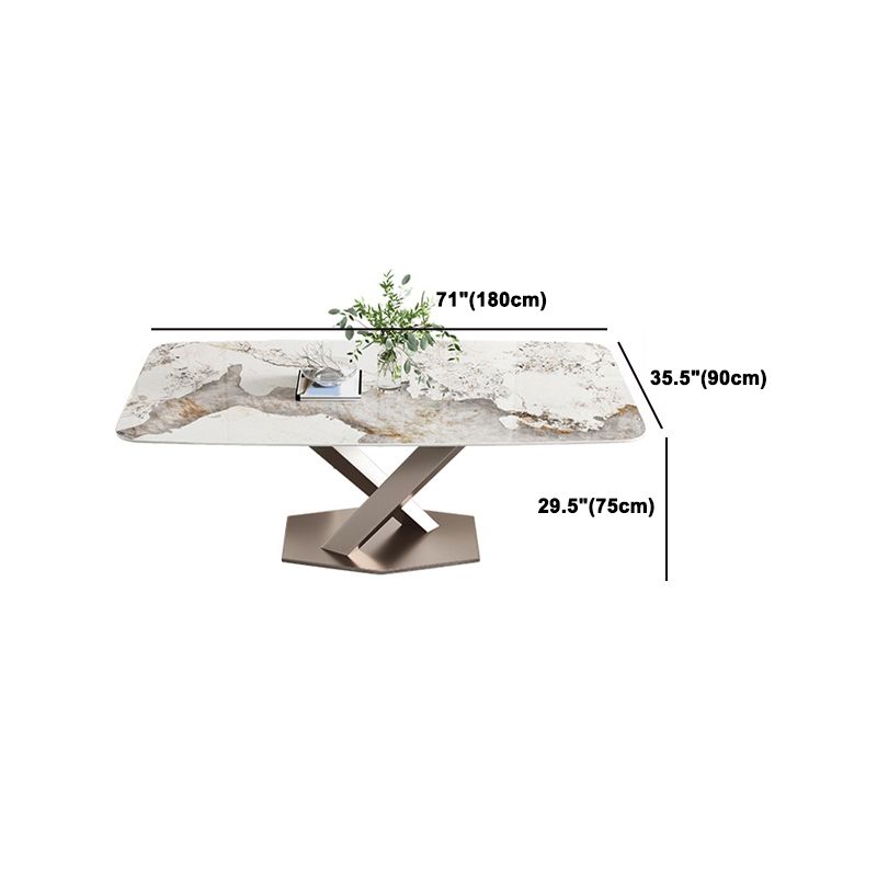 Contemporary Rectangle Sintered Stone Dining Table Set 1/2/5/7 Pieces Dining Set