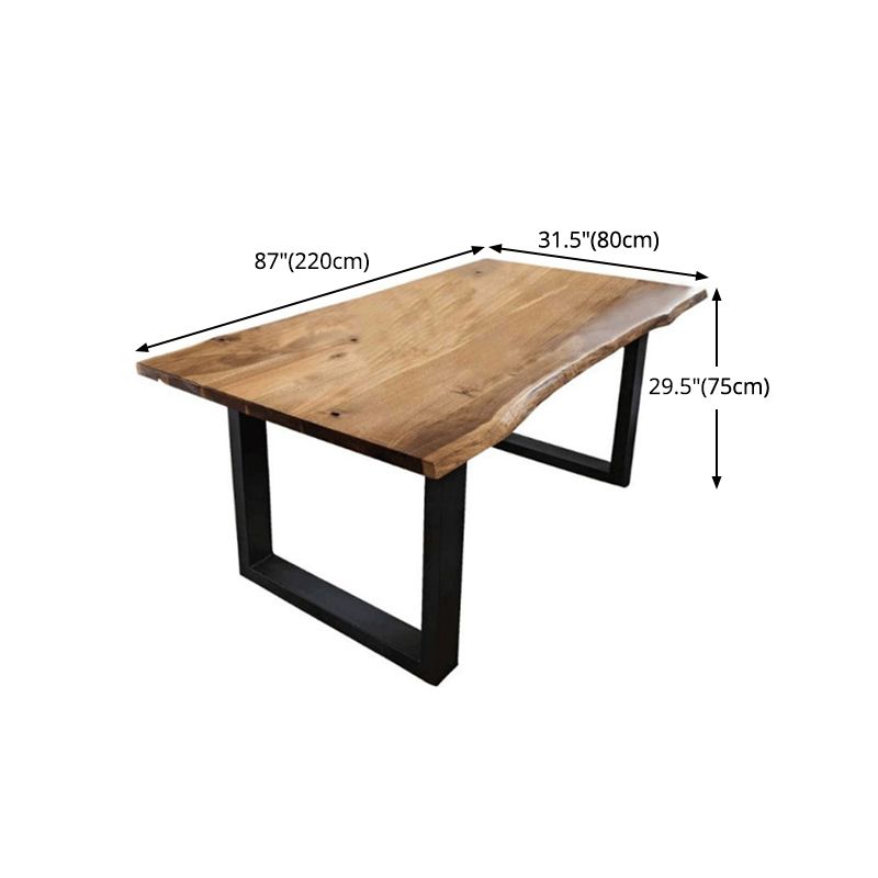 Industrial Pine Wood Table for Restaurant Dining Table with Double Pedestal