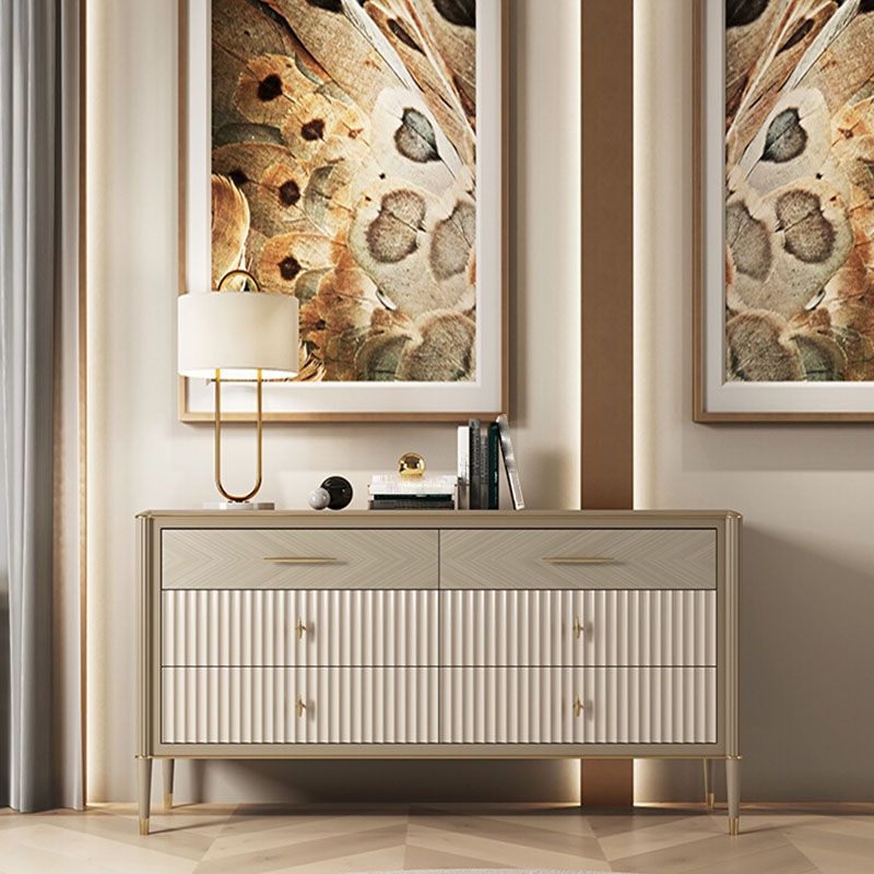 Traditional Horizontal Double Dresser Wood Storage Dresser for Home