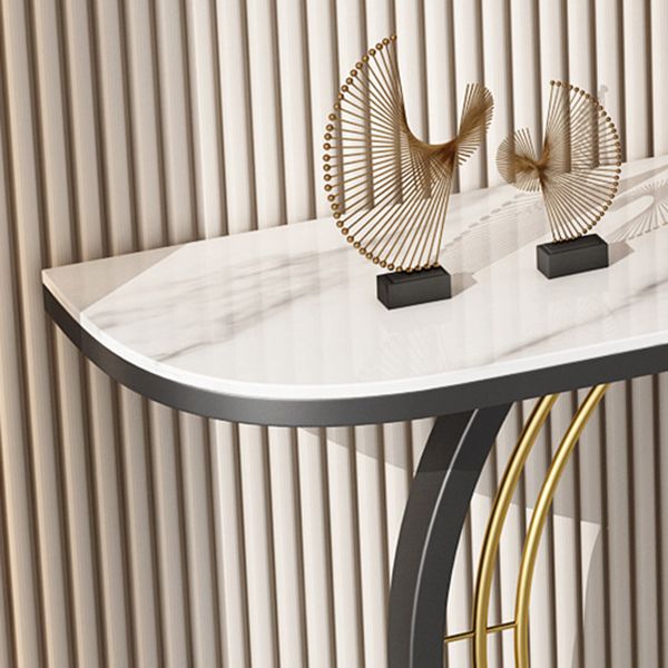 Contemporary Half Moon Console Accent Table Antique Finish Console Sofa Table