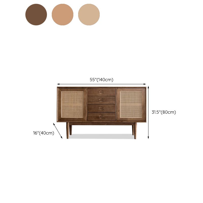 Modern Cabinet Solid Wood With Doors 4 - Drawer Rectangle Accent Cabinet