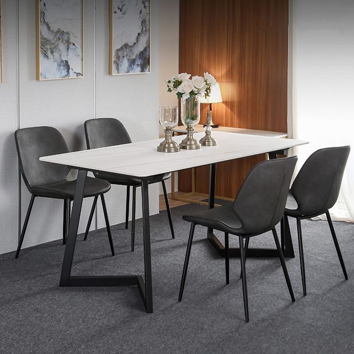 Modern Style Rectangle Dining Table Stone Dining Room Collection for Indoor