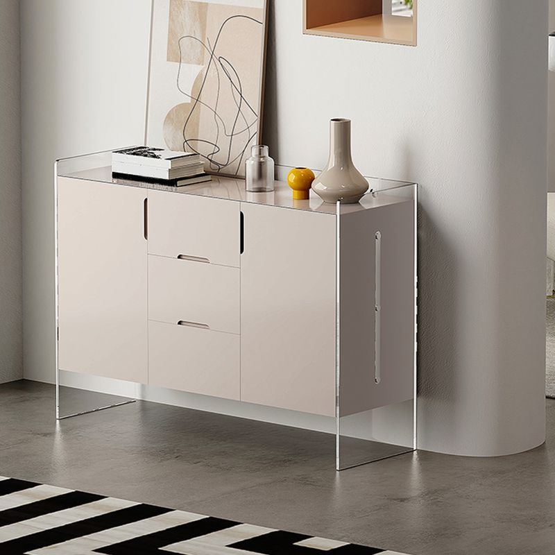 Contemporary Wood Buffet Sideboard Cabinets with Acrylic Frame Sideboard
