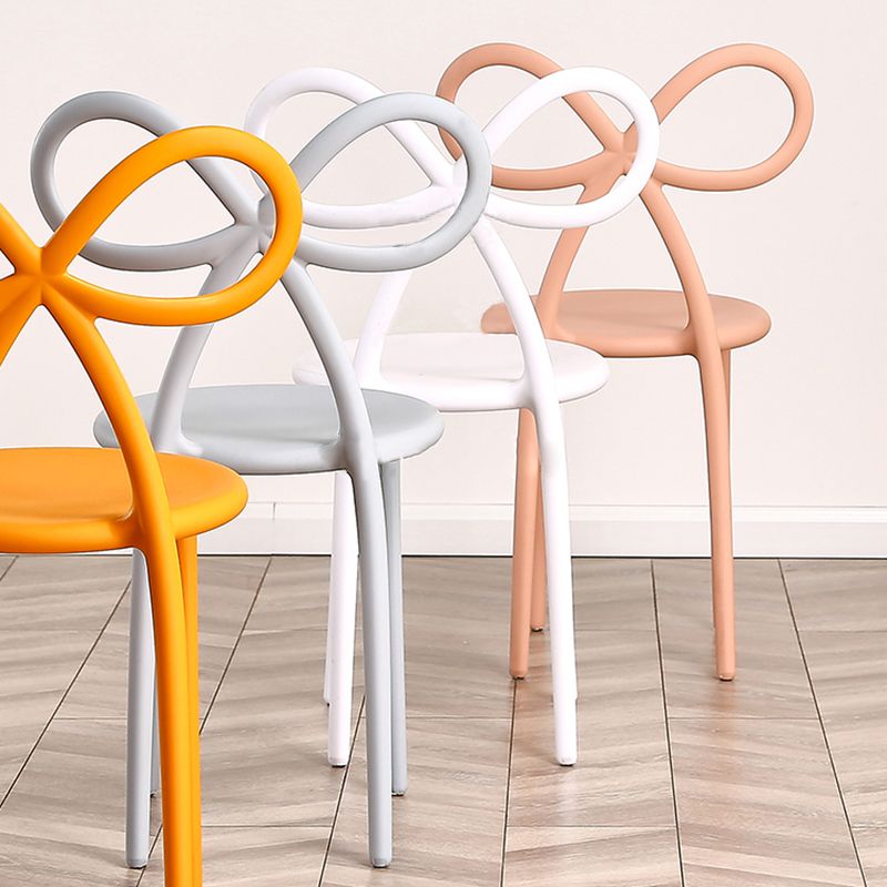Modern Style Dining Chair Armless Dining Chairs with Plastic Legs for Kitchen