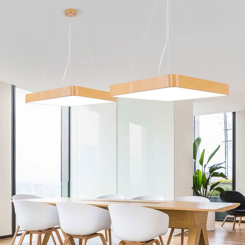 Ultradünne LED Hanging Leuchte minimalistische Metallholzhänger Kronleuchter für Büro