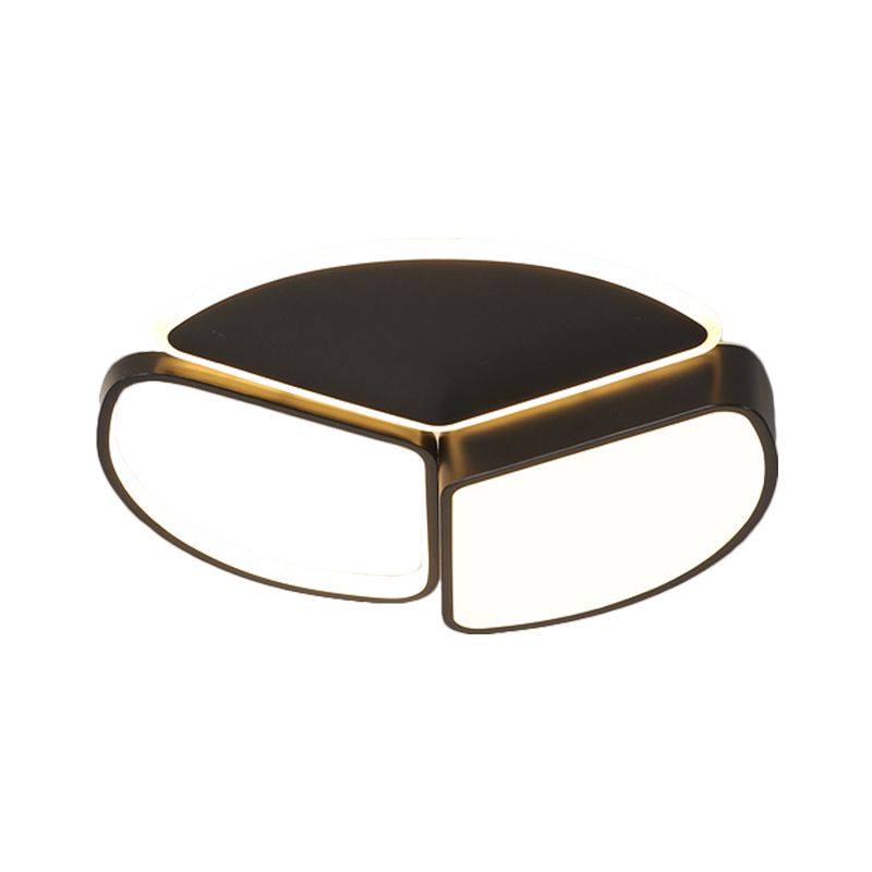 Geometric Flush Ceiling Light Modern Metal LED Black Flush Mount Lighting in Warm/White Light