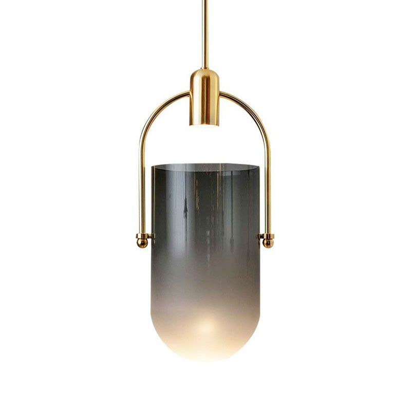 Designer LED Hangende lichte koperen koepel Hanglamp met glazen schaduw voor slaapkamer