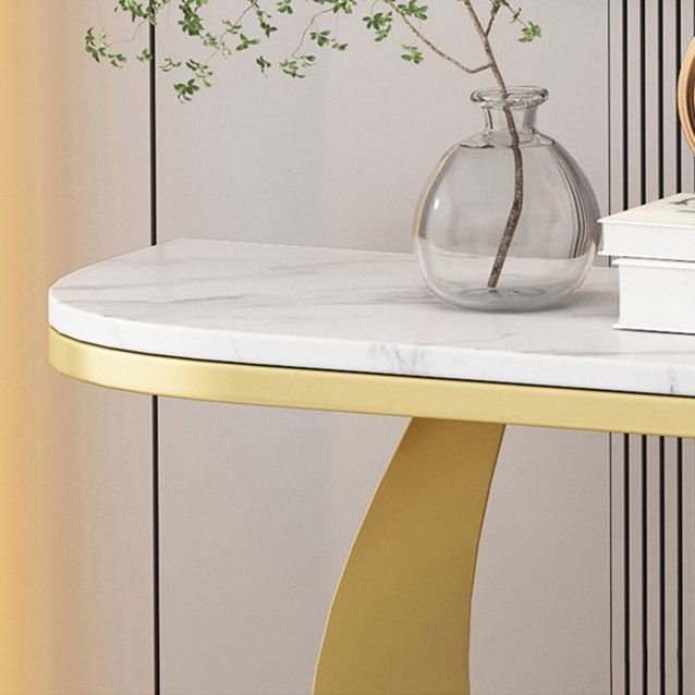 11.81" W Contemporary Console Accent Table Antique Finish Half Moon Console Sofa Table