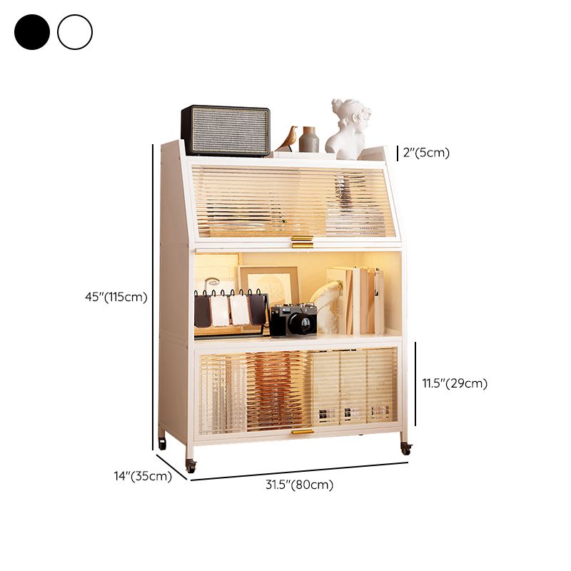 Standard Metal Industrial Bookcase Closed Back Bookshelf with Cabinets