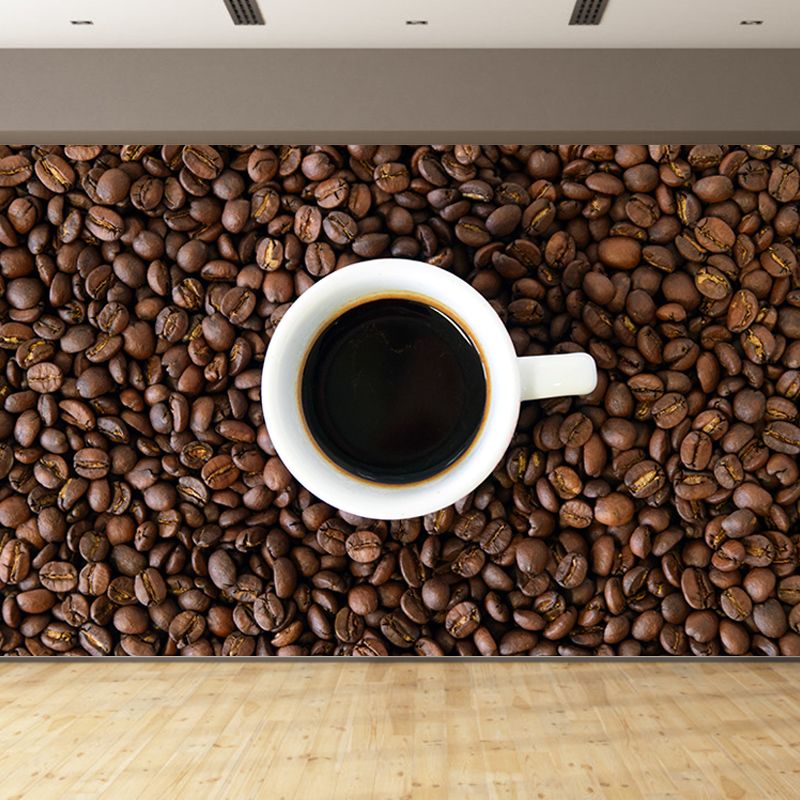 Brown Coffee Beans Mural Decal Simple Decorative Coffee Shop, Custom Printed