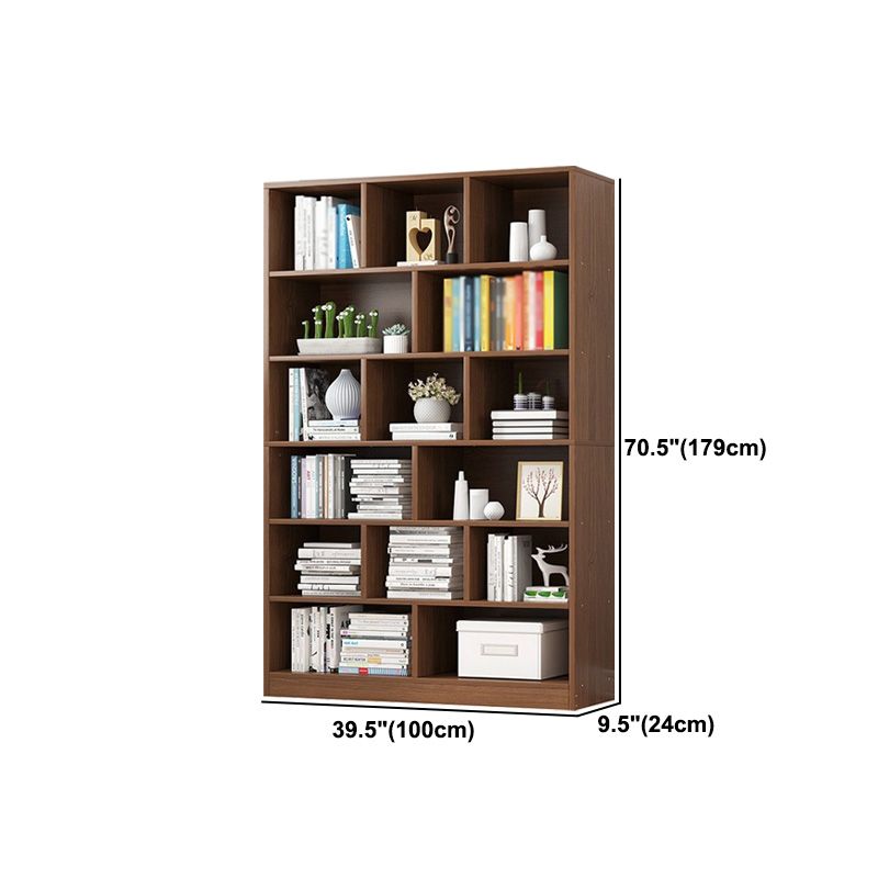Manufactured Wood Standard Bookshelf Scandinavian Vertical Closed Back Bookshelf