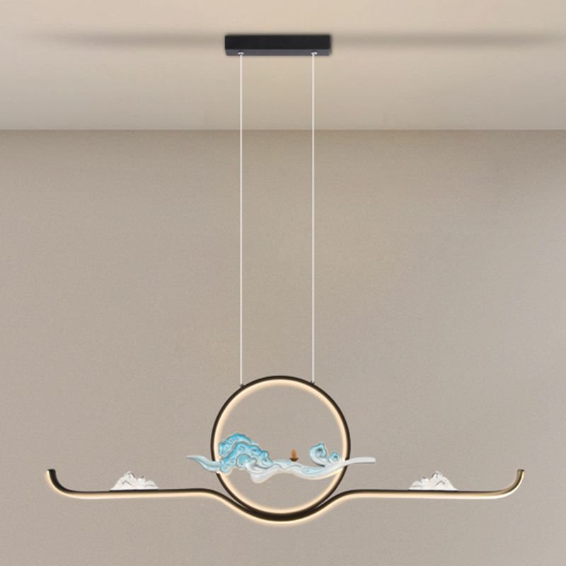 Luces de la isla de forma lineal Luces de estilo contemporáneo 2 accesorios de iluminación colgante de luz