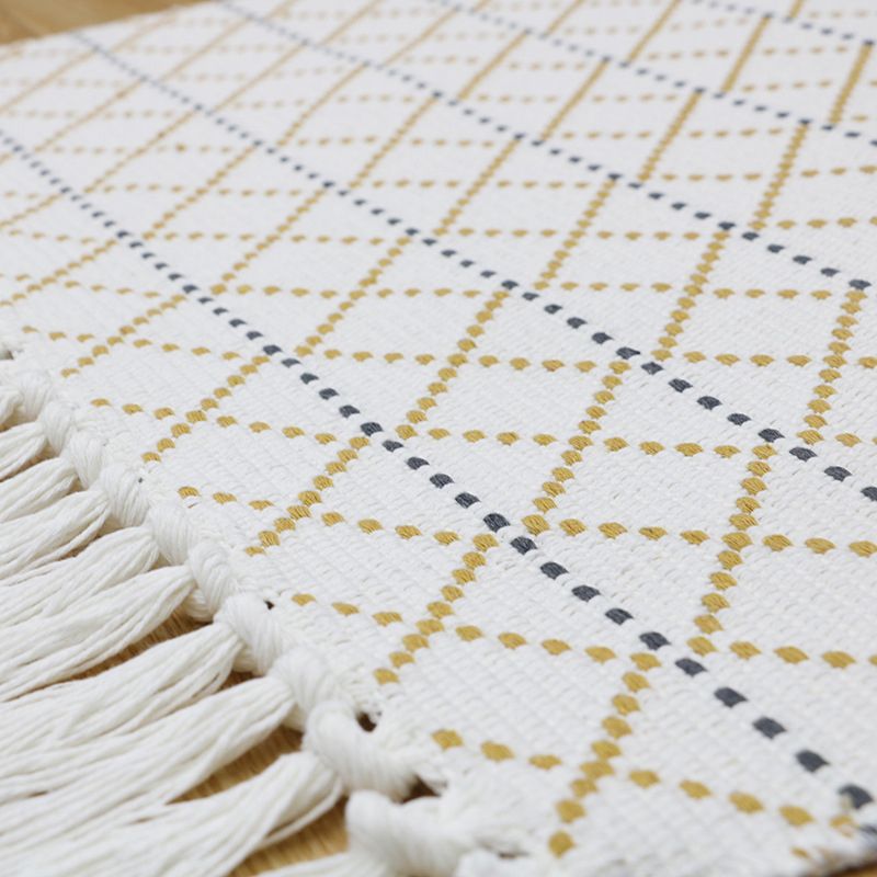 Trendy Multicolor Boho Teppich -Baumwoll -Gitter -Teppichmaschine Waschmaschine mit Quasten für Tür