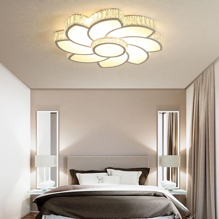 Modern luxury style salon acrylique encastré Floral Crystal LED plafonnier fixations