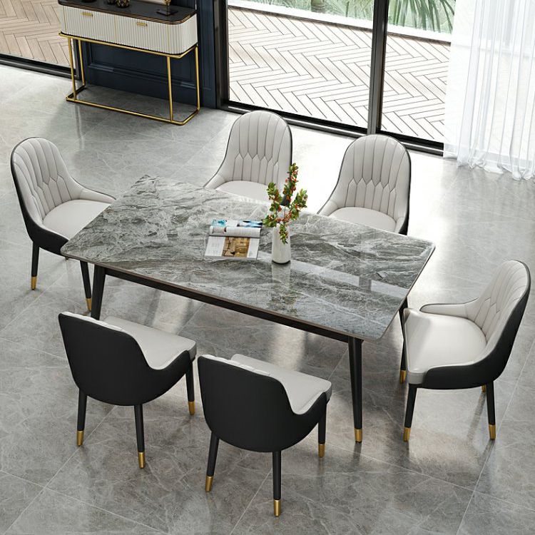 Simplicity Style Rectangle Home Furniture Stone Dining Table with 4-foot