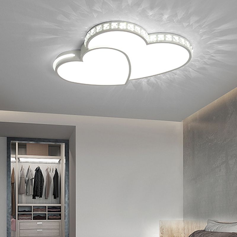 Heart Flush Light 1 Light Metal Modern Flush Mount Ceiling Light Fixtures for Bedroom