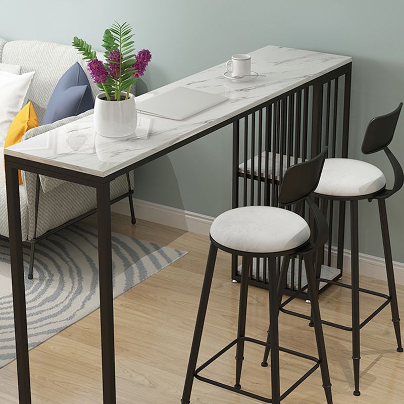 Modern Stone White Counter Set 1/2/3 Pieces Rectangle Storage Table and Stool Set