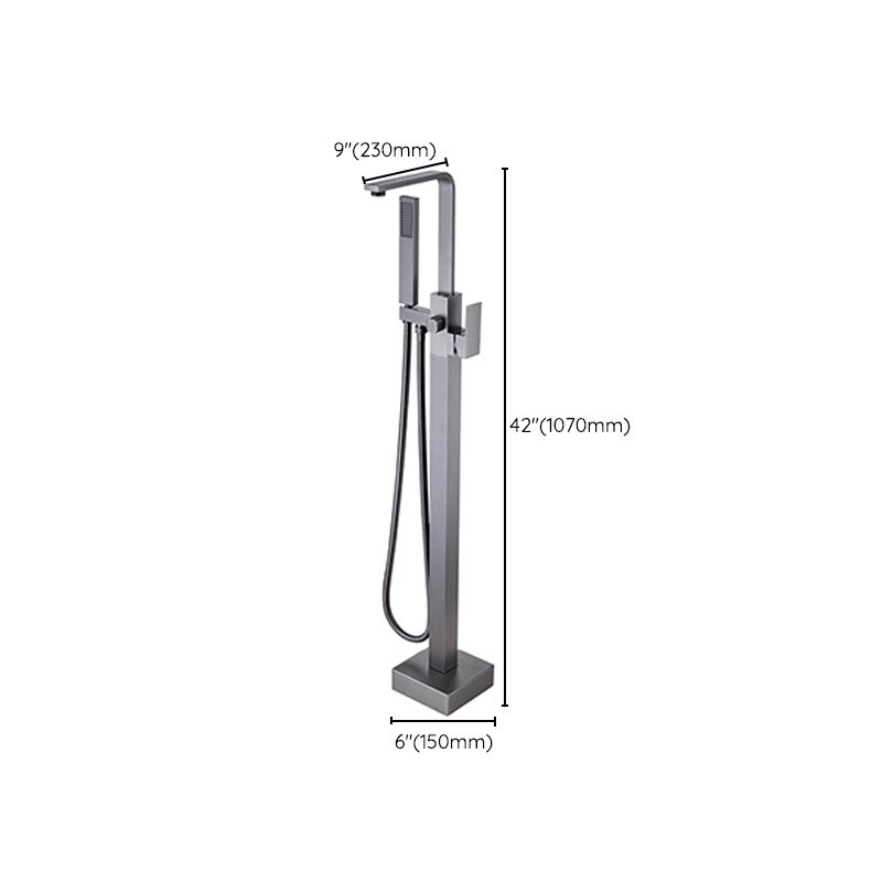 Modern Floor Mounted Metal Freestanding Tub Filler One Handle Freestanding Bathtub Faucet