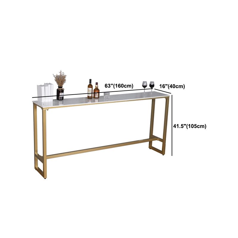 Glam Style Rectangle Bar Table 1/2/5 Pieces Faux Marble Counter Table for Indoor