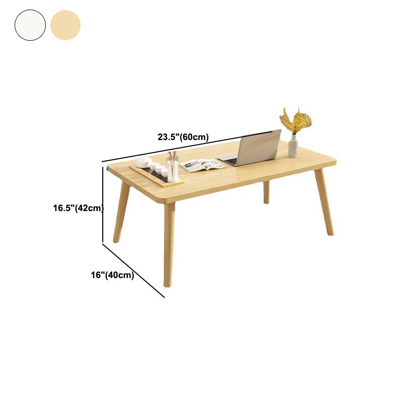 16.5"Tall 4 Legs Natural/ White Rectangular Wooden Table Top Coffee Table