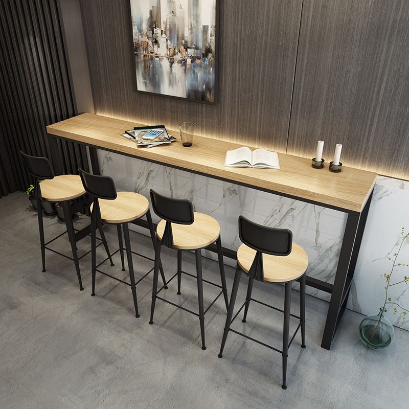 Indoor Rectangle Counter-height Pub Table Natural Modern Trestle Hall/Pub Table