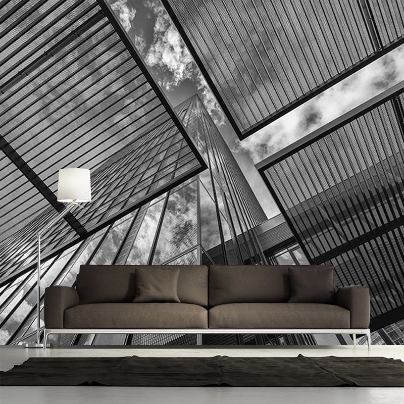 City Construction Mural Wallpaper Mildew Resistant Modern Meeting Room Decoration