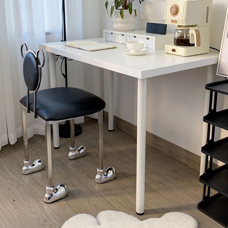 Upholstered Armless Chair Modern Style Dining Chair with Chrome Base