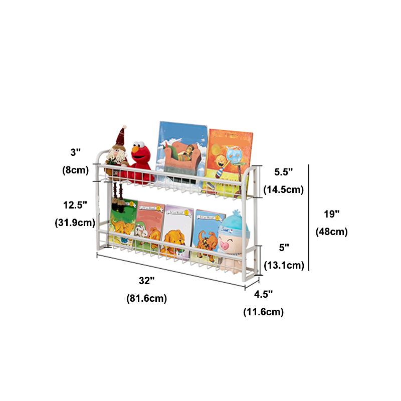 Modern Style Bookshelf Metal Wall Mounted Bookcase for Home Office