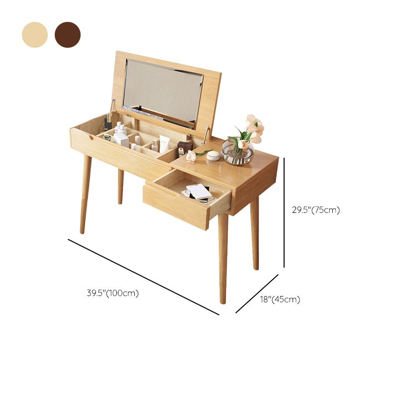 29.5" H Flip-top Vanity Set Desk Vanity with Mirror and Drawer