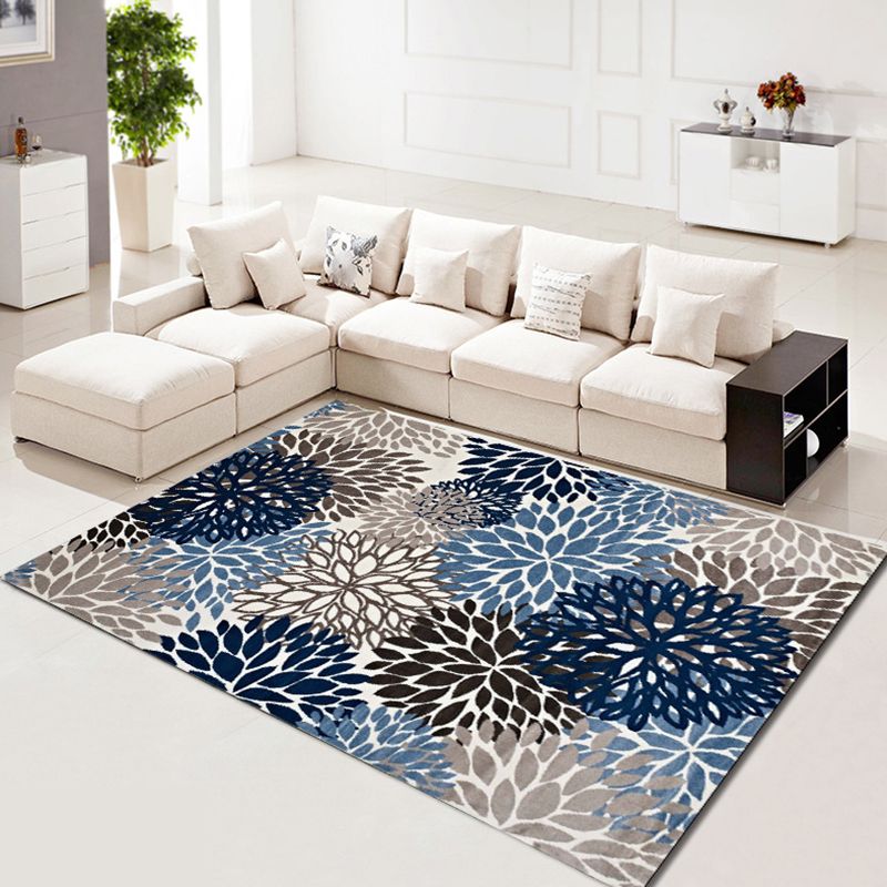 Simplicity Floral Design Rug Comfort Modern Carpet Polyester Washable Carpet for Living Room