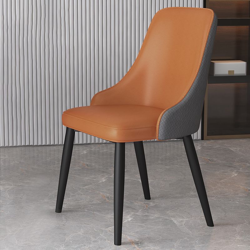 Metal Modern Dining Side Chair with Color Cushion Parsons Chair for Home