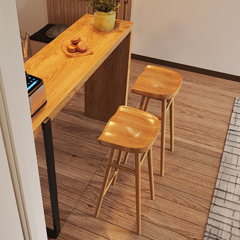 Rectangle Bar Table Set Modern 1/3 Pieces Solid Wood Counter Height Set