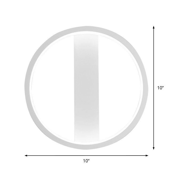 Sconce a parete a LED in stile semplice con tonalità acrilica bianca a parete rotonda/quadrata montata in luce calda/bianca