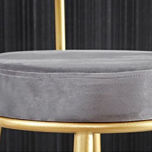 Glam Armless Backrest Counter Stool Iron Cushion Bar Stool with and Pedal