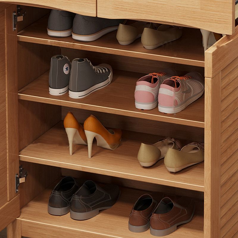 40.15" Tall 2/3 - Door Accent Cabinet Rubberwood Cabinet in Brown/Natural