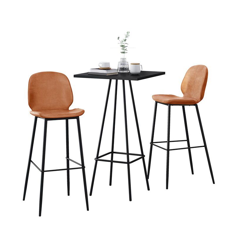 Modern Bar Table Square Metal Dining Table - 23.6" W x 23.6" L x 41.3" H