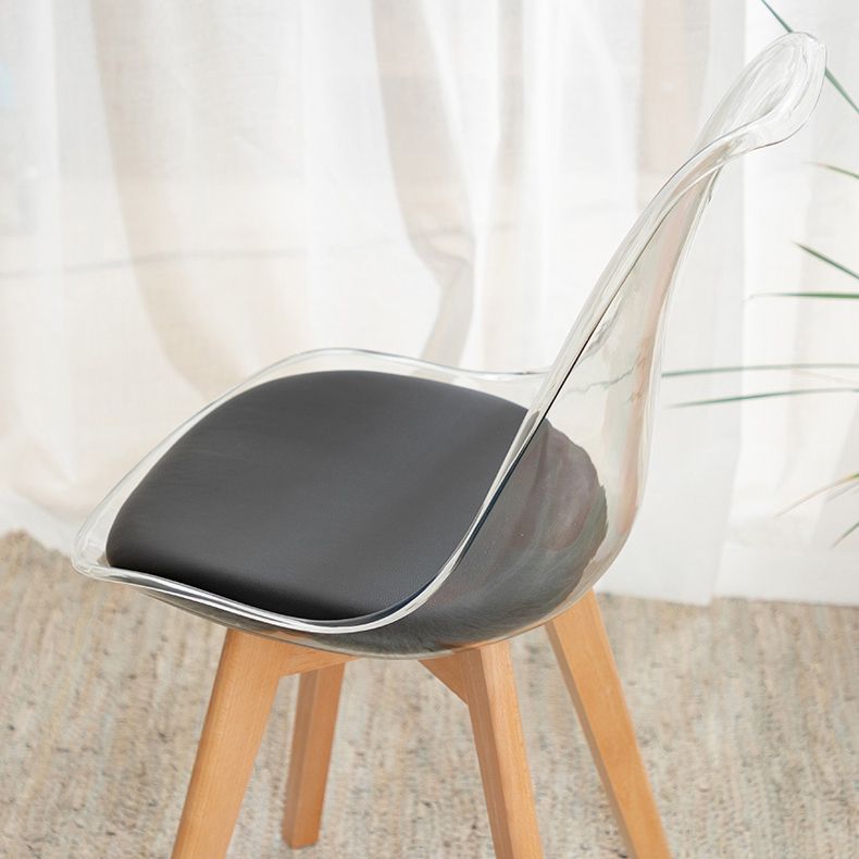 Modern Style Indoor-Outdoor Plastic Side Chair Set Clear Stack Dining Chair