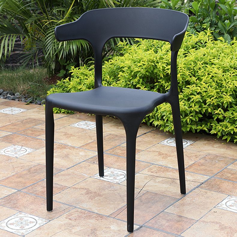 Stacking Dining Armchair Contemporary Plastic Patio Arm Chair