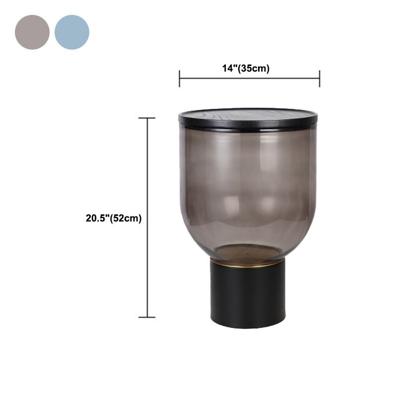 Contemporary Round Glass Coffee Table with Pedestal Base Cocktail Table