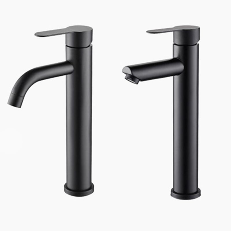 Circular Bathroom Faucet Modern Style Black Sink Faucet with Stainless Steel