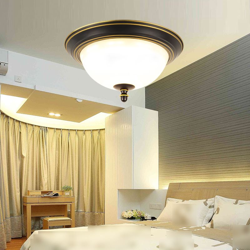 Glass Bowl Shape Flush Mount Light Fixture Simple Flush Mount Lamp