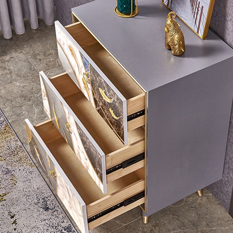 Wooden Storage Chest Dresser Classic Glam Storage Chest with Drawers