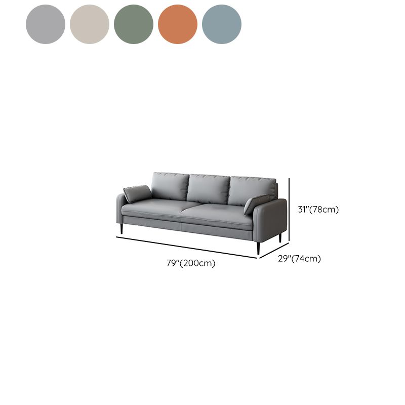 Contemporary Sofa with 3 Pillows Square Arm 3 Seater Seating