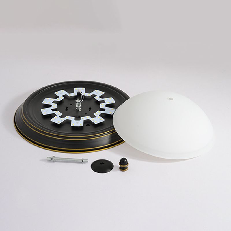 Glass Ceiling Mount Light Fixture Bowl-Shaped LED Traditional Flush Mount Ceiling Light Fixture