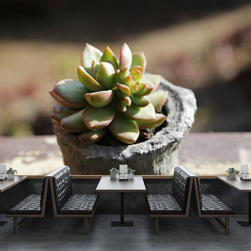 Vivid Plants Contemporary Wall Mural Moisture Resistant Decoration for Bedroom