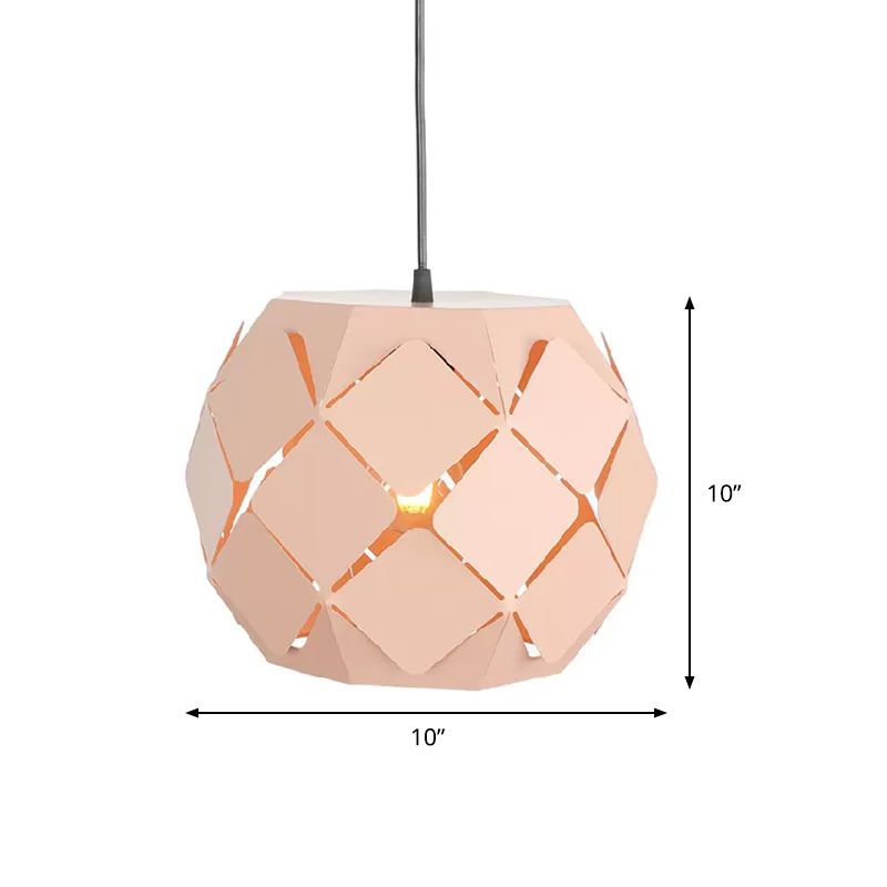 Lampe suspendue au laser métal minimaliste 1 éclairage pendentif de salon léger en rose