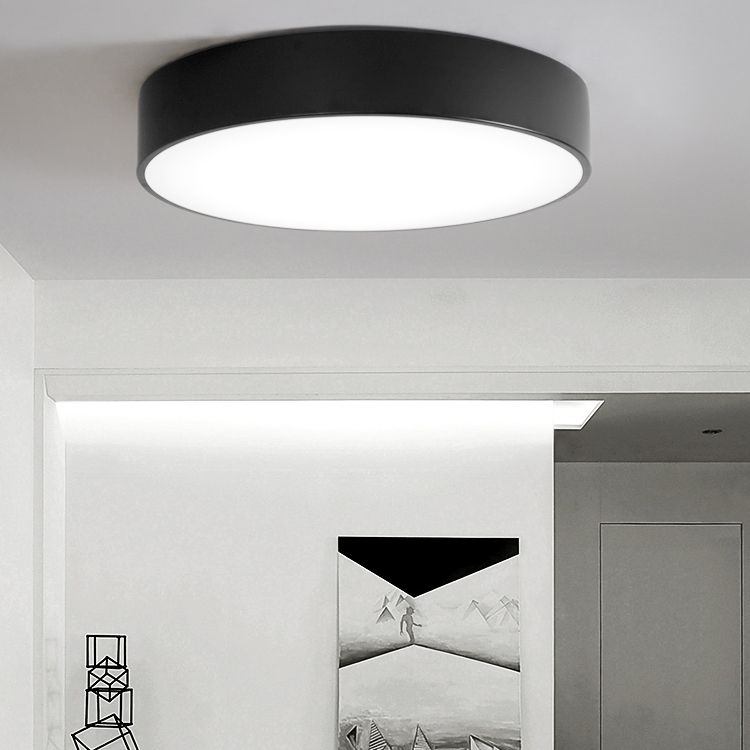 Round Flush Mount Ceiling Lamp Fixture Minimalist-Style LED Metal Ceiling Mount Lighting