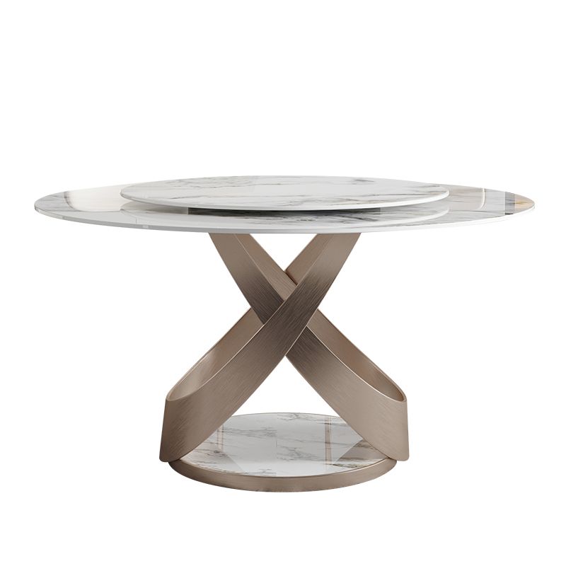 Modern 1/4/5/7 Pieces Dinette Set with White Sintered Stone Round Dining Table Set